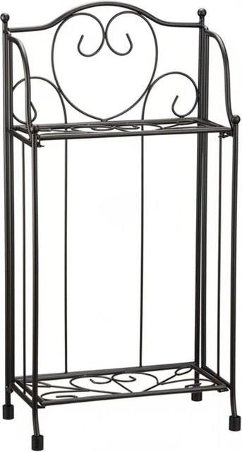 Relaxdays Blumenregal aus Metall mit 2 Ablagen, klappbar, Schwarz, B/H/T: 64,5 x 33,5 x 18 cm - Bild 1