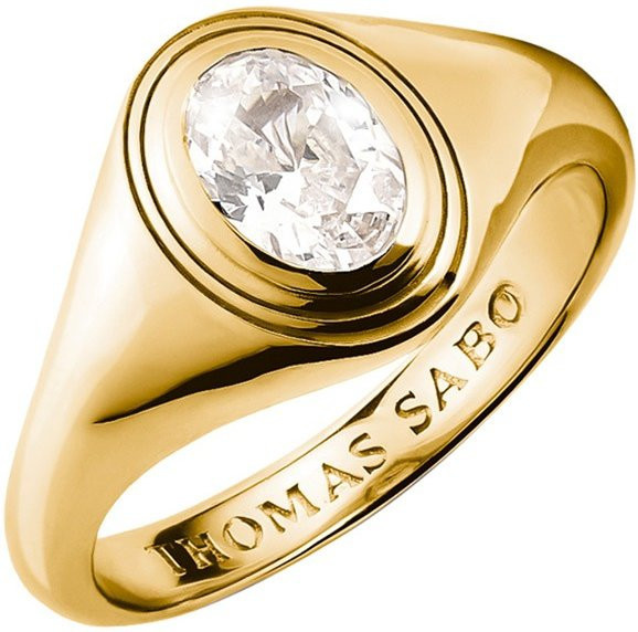 Thomas Sabo Ring, 925 Silber, vergoldet, weißer Zirkonia, Damen - Bild 1