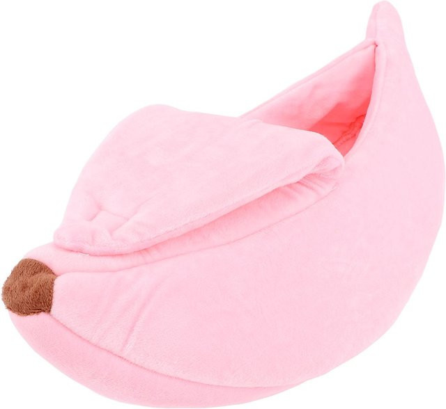 GoolRC Haustierbett in Bananenform als warmes Höhlenbett für Katzen, Hunde und Hamster, abnehmbar und waschbar, Farbe: Weiß - Bild 1