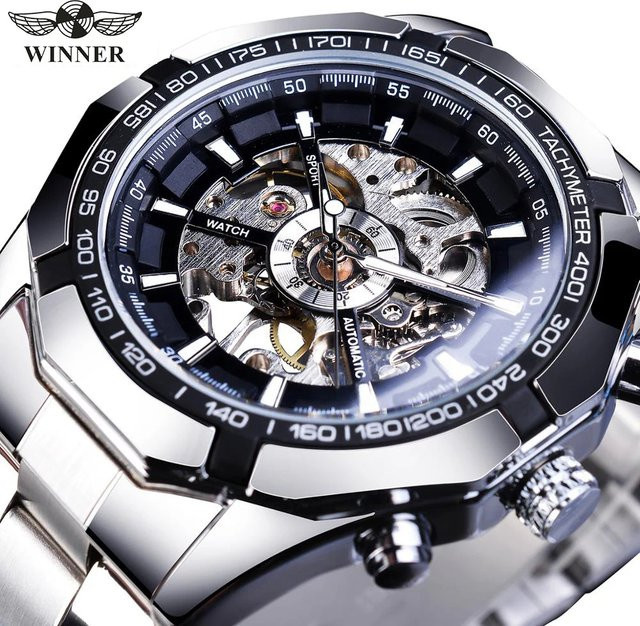 Forsining Armbanduhr, Automatik, Edelstahl, Schwarz, Herren - Bild 1