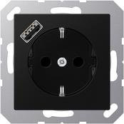 Jung SCHUKO Steckdose mit USB Typ A in Schwarz A1520-18ASWM - Bild 1