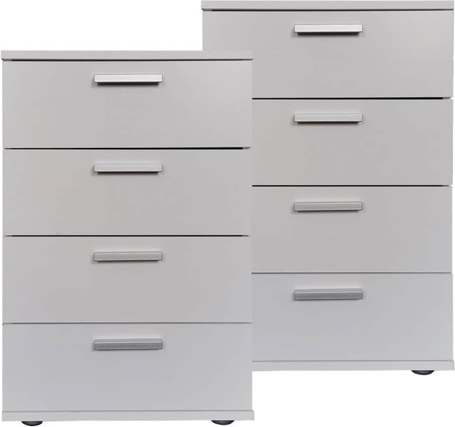 HTI-Living Nachtkommode Nina mit 4 Schubladen, 2er-Set, Weiß, B: 38 cm, T: 45 cm, H: 70 cm - Bild 1