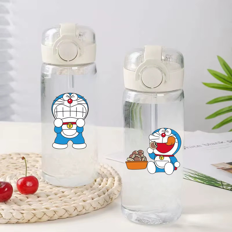 Bandai Doraemon Trinkbecher mit Strohhalm, 400ml - Bild 1