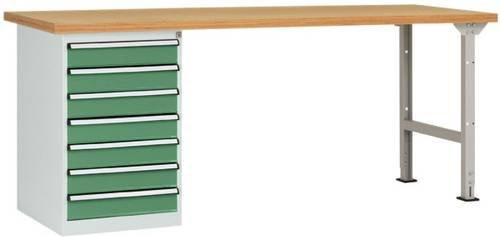 Manuflex Werkbanksystem WC5119.6011 in Resedagrün, B: 300 cm, T: 150 cm, H: 70 cm - Bild 1