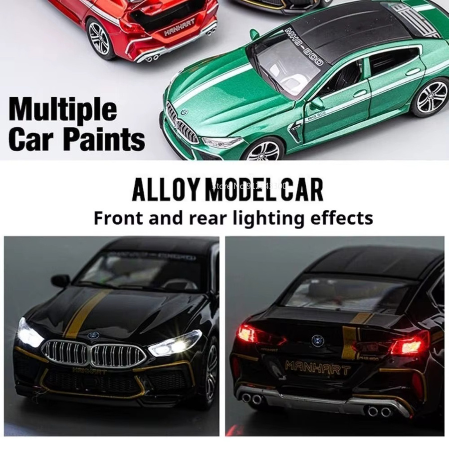 RMZ city M8 M4 Auto-Modell, 1:32 Maßstab, mit Licht und Sound, Druckguss-Fahrzeug - Bild 4