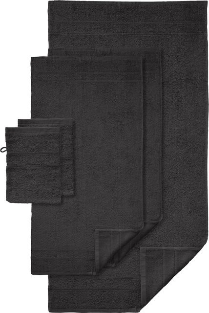 5-tlg. Frottier-Sparset wäschepur aus 100% Baumwolle in Anthrazit, flauschiges Walkfrottier - Bild 1