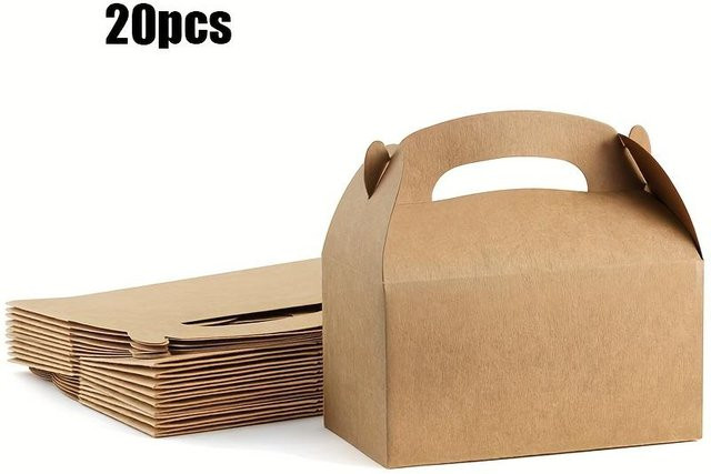 20er Set SZ-Damai Party Geschenkboxen aus braunem Kraftpapier für Süßigkeiten und kleine Geschenke - Bild 1