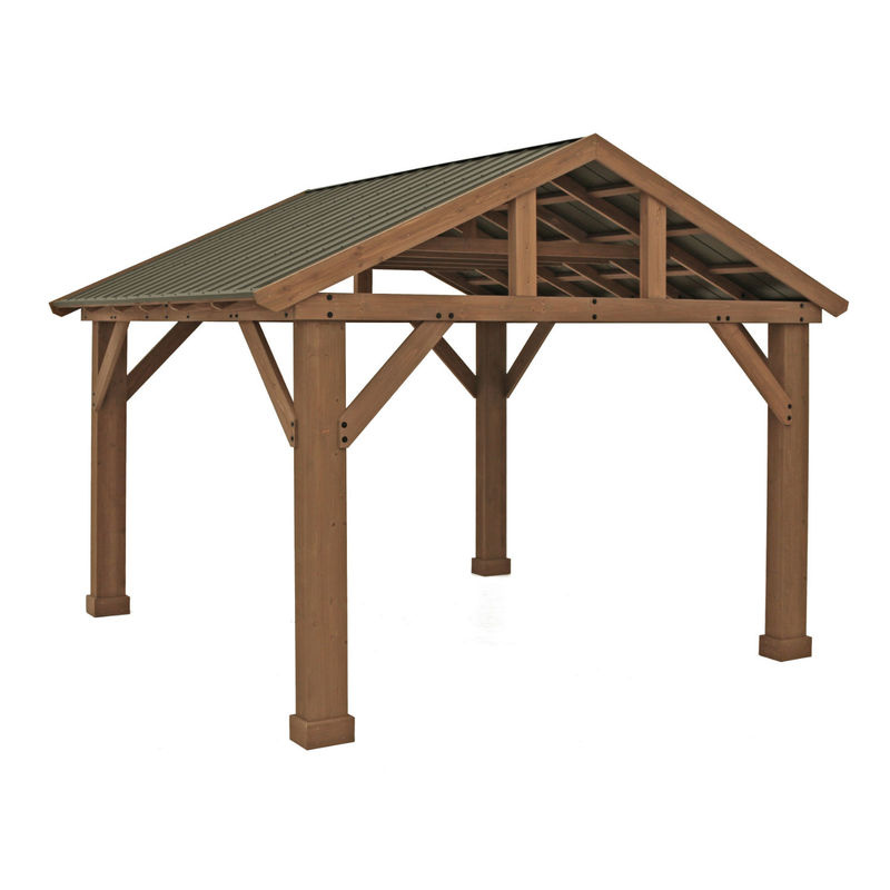 Westmann Holzpavillon Yukon aus Cedar-Holz, Farbe: Braun/Grau, L x B x H: 427 x 365 x 330 cm - Bild 3