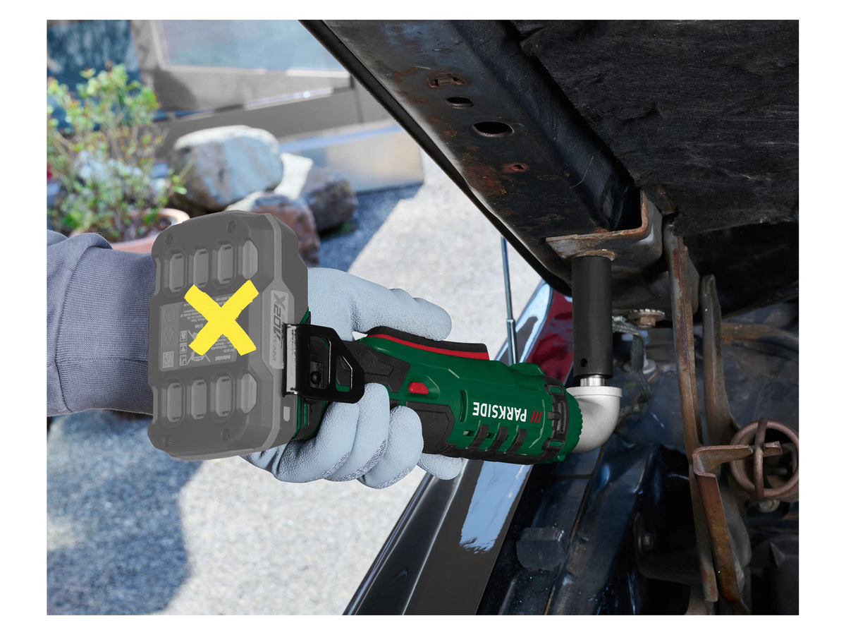 Parkside Akku-Winkelschlagschrauber PAWS 20 A1, 20 V, grün - Bild 2