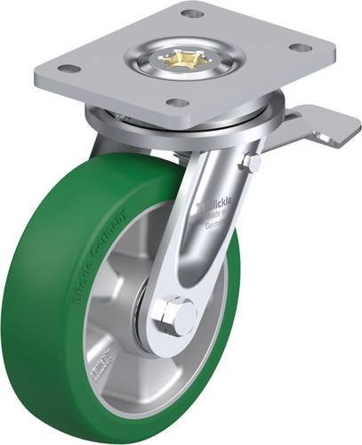 Blickle Lenkrolle LO-ALST 160K-ST mit Feststeller, silber, Rad-Durchmesser: 16 cm, Tragfähigkeit: 580 kg - Bild 1