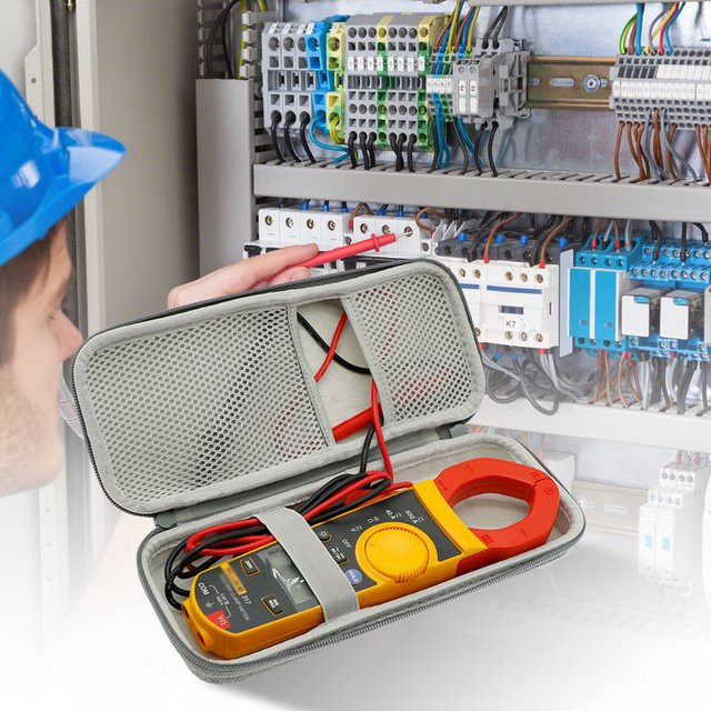 Fluke EVA Hartschutzbox in Grau als Tragetasche und Etui für das digitale Zangenmessgerät Fluke 317 sowie für Fluke F319 und F365 Zangenmultimeter, B/T/H: 25,0 x 10,0 x 25,0 cm - Bild 1