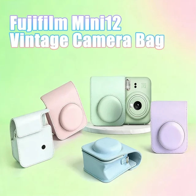 Mini-Kameraschutztasche aus PU-Leder mit Schultergurt für Fujifilm Polaroid in Grün - Bild 1
