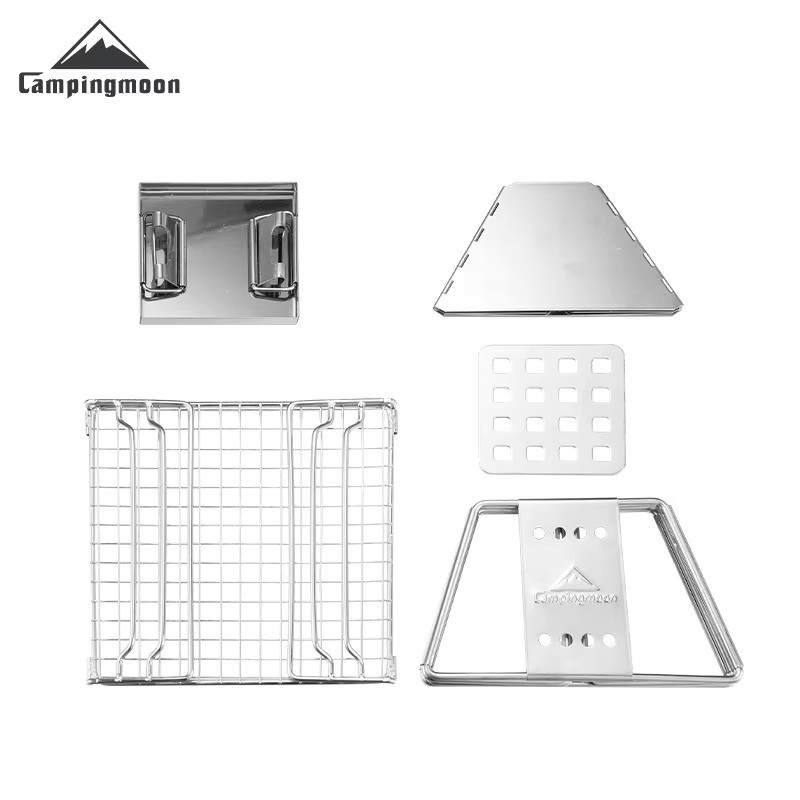 CAMPINGMOON X-MINI Mini Edelstahl-Grill für Outdoor und Camping, Farbe Silber, B/T/H: 19,0 x 20,0 x 19,0 cm - Bild 3