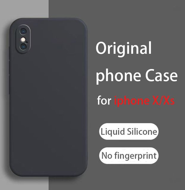 Flüssigsilikon Schutzhülle für iPhone X und iPhone Xs in Schwarz und Grün - Bild 1