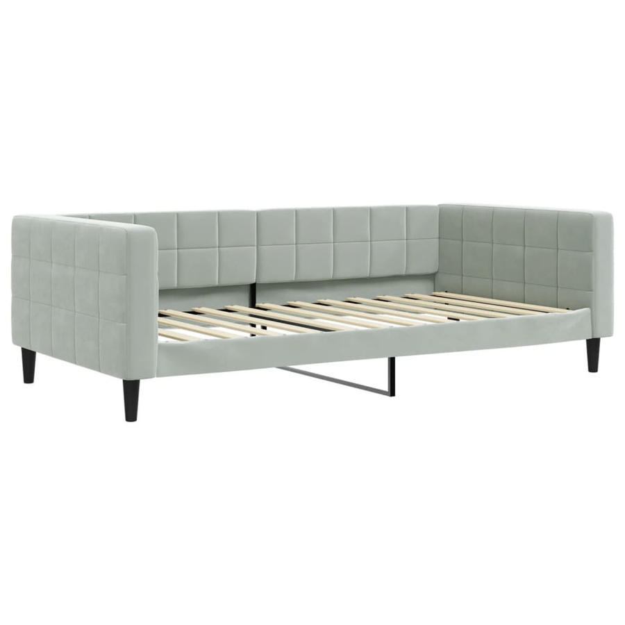 Vidaxl Schlafsofa mit Matratze aus Samt in Hellgrau, B/T/H: 100 x 200 cm - Bild 2