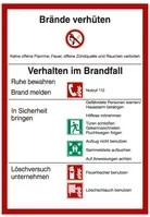 Marahrens Hinweisschild Brände verhüten aus Kunststoff in Multicolor und Weiß, Breite: 29,7 cm, Höhe: 21,0 cm - Bild 1