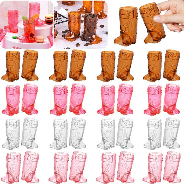 10er Set ZQNYCY Boot Schnapsgläser aus Kunststoff in Transparent für Party und Hochzeit - Bild 1