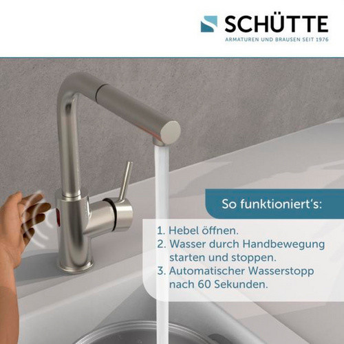 SCHÜTTE Vital Sensor Küchenarmatur mit ausziehbarem Auslauf in Edelstahloptik, Silber - Bild 5
