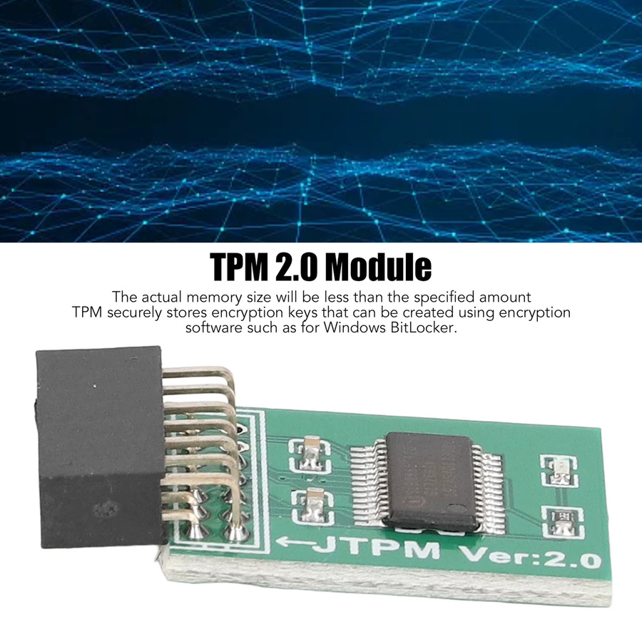 MSI TPM 2.0 Modul mit 14-poliger LPC-Schnittstelle für Windows 11, grün - Bild 2