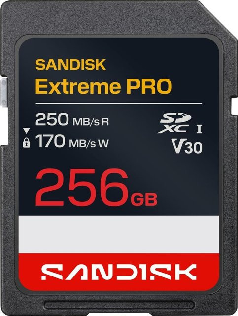 SanDisk Extreme PRO SDXC Speicherkarte, 256 GB, UHS-I V30, Schwarz - Bild 1