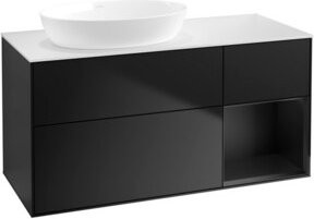 V&B Waschtischunterschrank Finion mit Wandbeleuchtung in Blau lackiert, Breite: 120 cm, Tiefe: 50,1 cm, Höhe: 50,1 cm - Bild 1