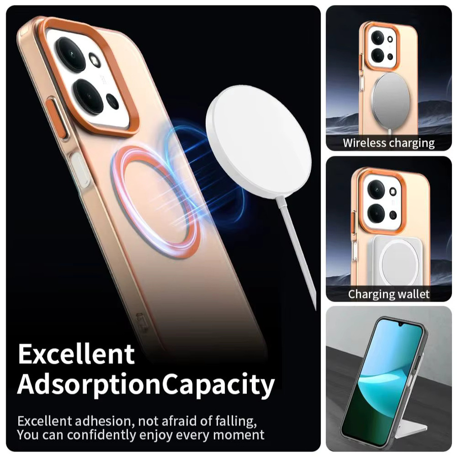 Xiaomi Magnetische kabellose Ladehülle für Redmi 15C 14C 13C A3 transparent orange - Bild 5