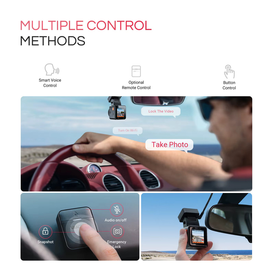 Vantrue E1 Pro 4K Mini DashCam mit STARVIS 2, HDR-Nachtsicht, 5G WiFi und GPS in Schwarz - Bild 3