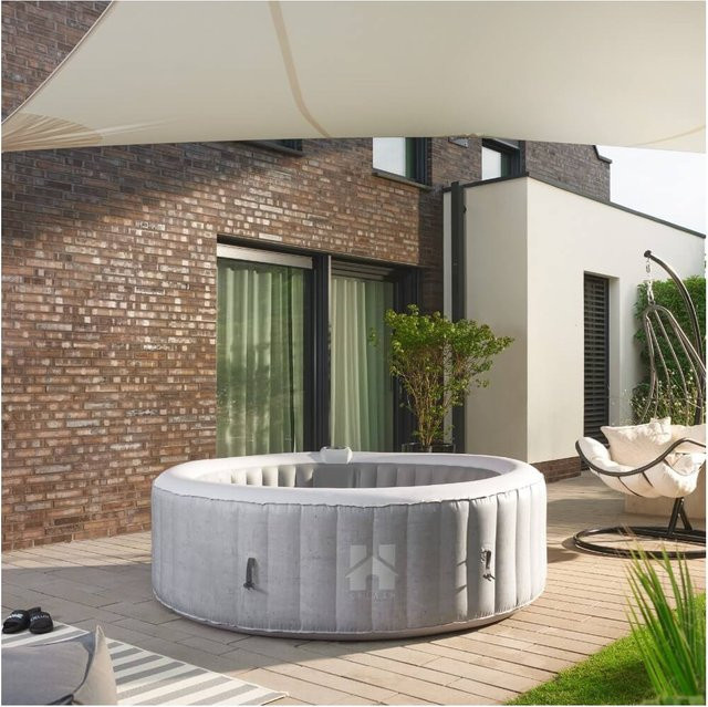 Home Deluxe Outdoor Whirlpool SPLASH in Betonoptik für 6 Personen inklusive Abdeckung, Durchmesser: 208 cm, Höhe: 65 cm - Bild 2