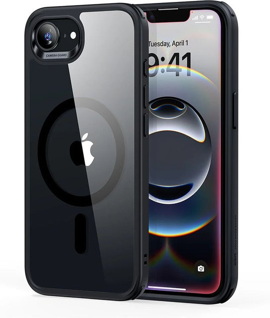 ESR Classic Hybrid HaloLock Backcover für Apple iPhone 17e und iPhone 16e, Transparent Schwarz, MagSafe kompatibel - Bild 2