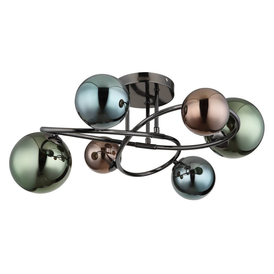 Globo Lighting Deckenleuchte Riha in Grau und Bronze aus Metall und Glas, Höhe: 25 cm, Durchmesser: 65 cm - Bild 2