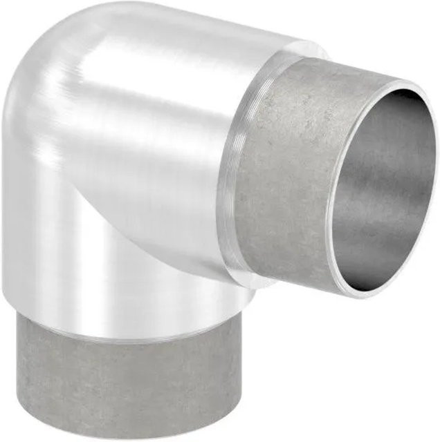 FeNau Rohrbogen aus V2A Edelstahl in Silber für Rohr Ø 42,4 x 2,5 mm, 90 Grad Eng zum Stecken - Bild 1