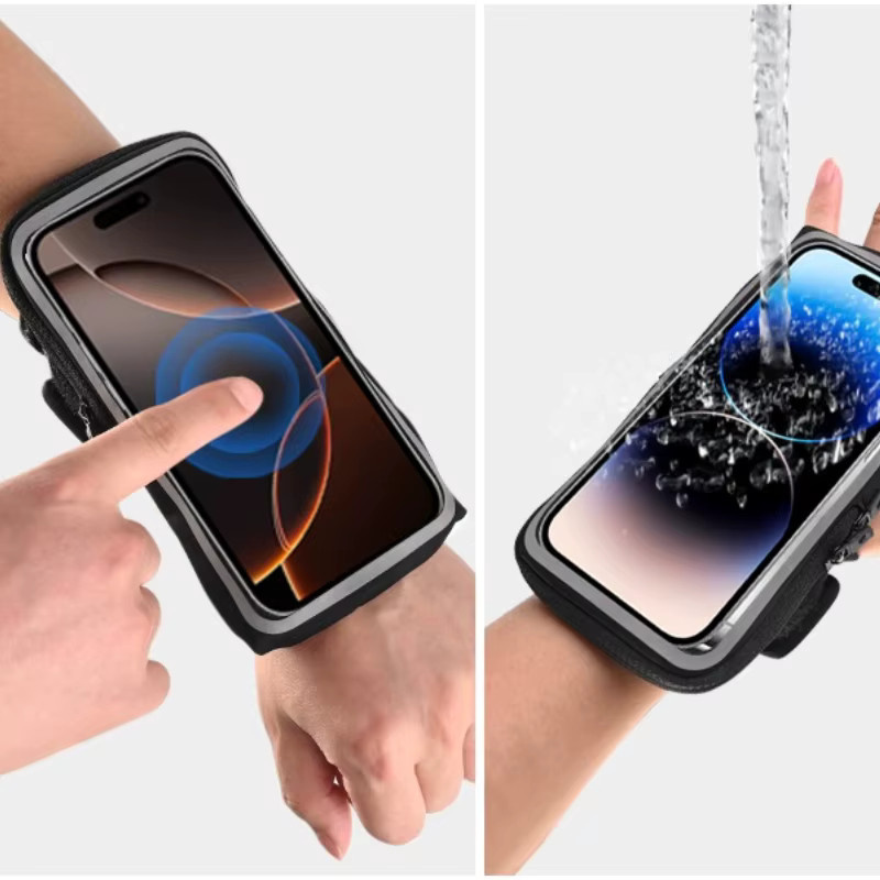 Haissky Armband-Tasche für Smartphone in Schwarz für Outdoor-Sport und Radfahren mit Touchscreen-Funktion - Bild 2