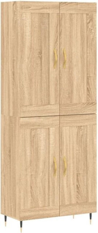 Vidaxl Highboard Sonoma-Eiche in Eiche Natur und Braun, Modern Industrial Design aus Holzwerkstoff und Metall, B/T/H: 69,5 x 34 x 180 cm - Bild 1