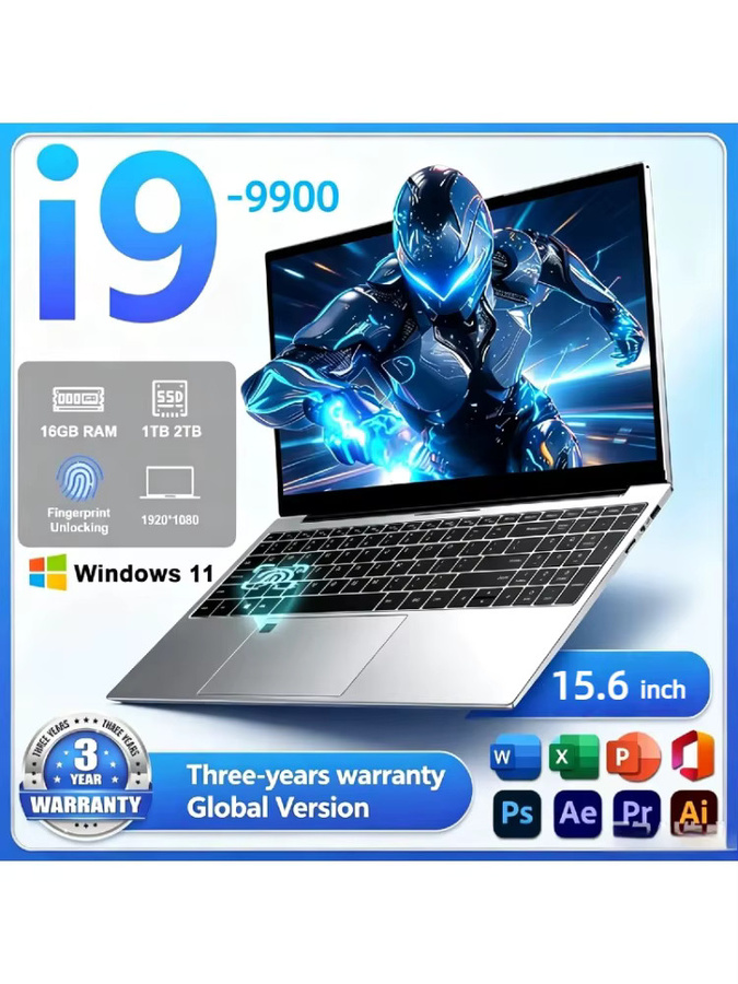 Gaming-Laptop Intel Core i9 mit 15,6 Zoll Display, 32GB RAM, 2TB SSD, Windows 11 Pro, Silber - Bild 4