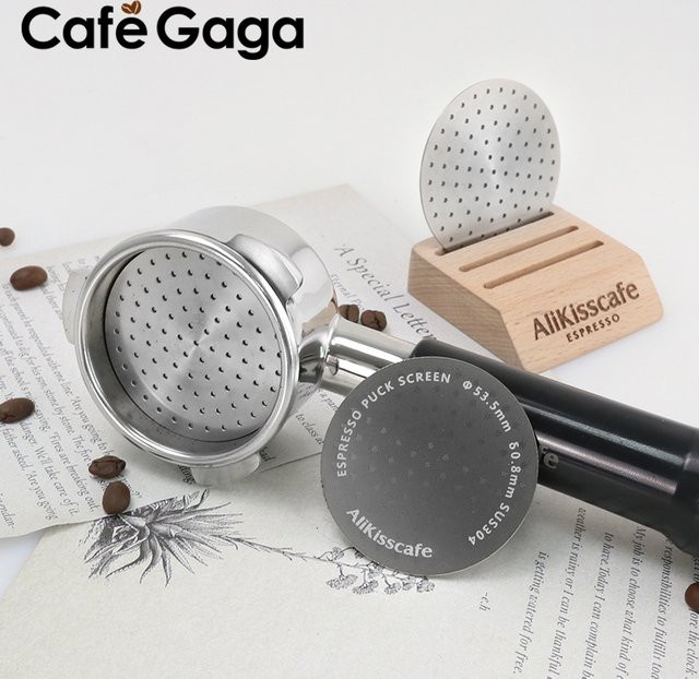 CafeGaGa Kaffee-Puck-Sieb aus silbernem Mesh-Material, Durchmesser: 58,5 mm, 0,8 mm Dicke, wiederverwendbarer Filter für Siebträger - Bild 1