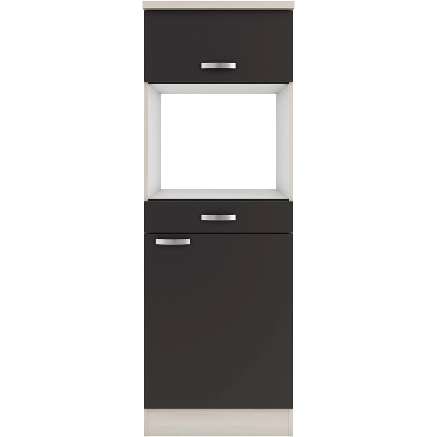 OPTIFIT Faro220 Küchen-Geräteumbauschrank in Anthrazit mit mattem Design und integrierten Schubladen sowie Regalen, Breite: 60 cm - Bild 2