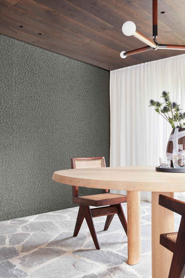 Omexco Tapete Twirls LS606 in Grau mit abstraktem Textil-Design - Bild 1