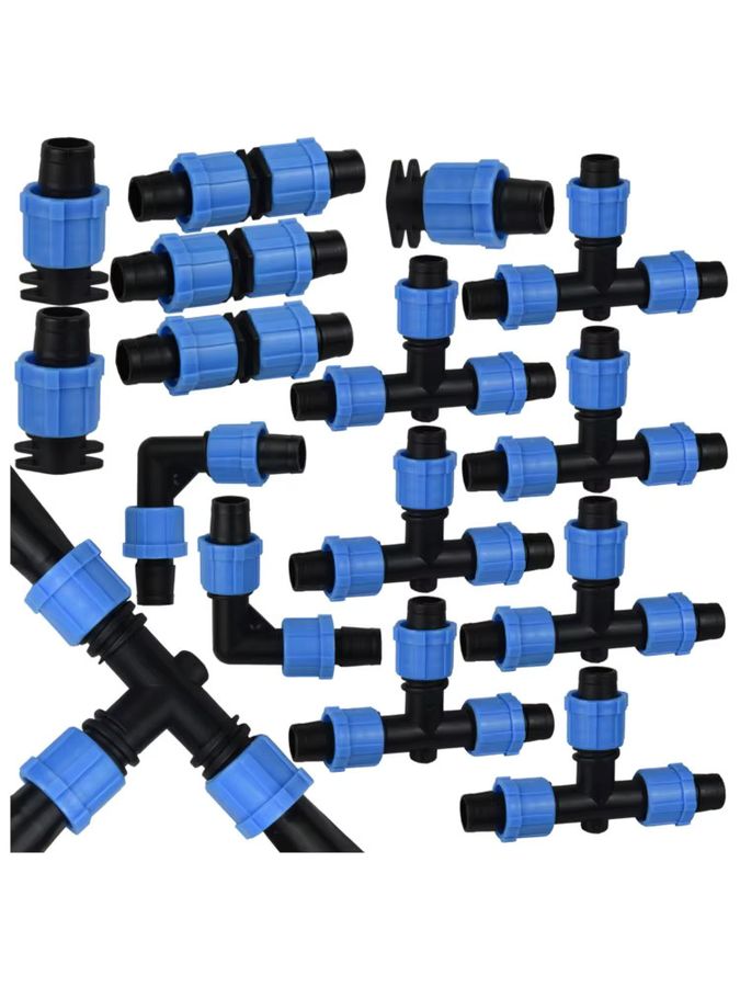 KESLA 20er Set T-Verbindung 3-Wege Kupplung für 16mm Tropfbewässerungsschläuche mit Gewinde-Schnellanschluss - Bild 4