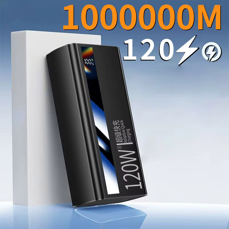 6in1 Powerbank mit 10000 mAh Kapazität und 120 W Schnellladung, Digitalanzeige, Schwarz, kompatibel mit Xiaomi, Huawei und iPhone - Bild 3
