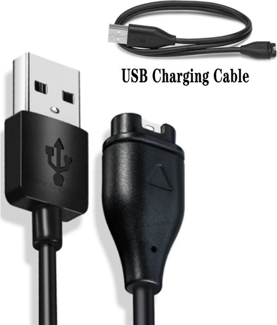USB Ladekabel für Garmin Vivoactive, Fenix und Forerunner Modelle, Schwarz, 1 m - Bild 1