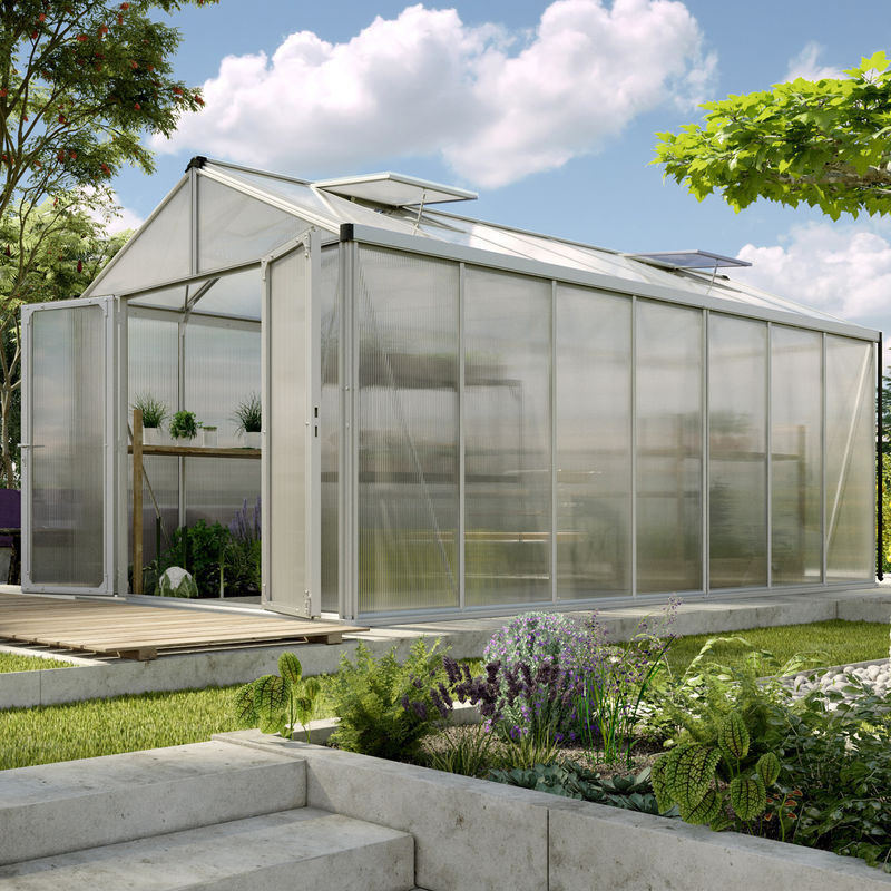 Vitavia Gewächshaus Zeus Comfort 13800 in Silber mit Polycarbonat-Verglasung und Aluminiumrahmen - Bild 3