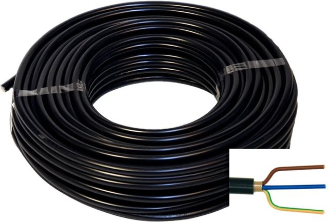 Emskabel Erdkabel NYY-J 3 x 2,5 mm² Schwarz 50 m - Bild 1