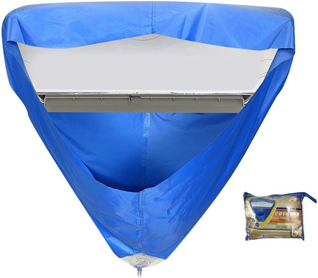 OutsideWorld Klimaanlagen-Reinigungsabdeckung in Trichterform, wasserdichter Wasserbeutel für die Reinigung, Farbe: Blau - Bild 1