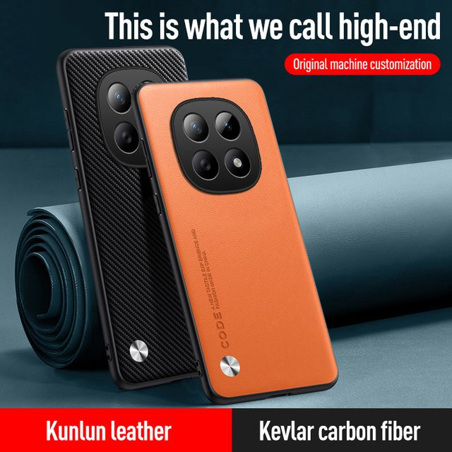 EUCAGR Luxus Leder Handyhülle für Xiaomi Redmi Note 15 Pro + 5G und Redmi Note 15/15 Pro 4G in Schwarz - Bild 1