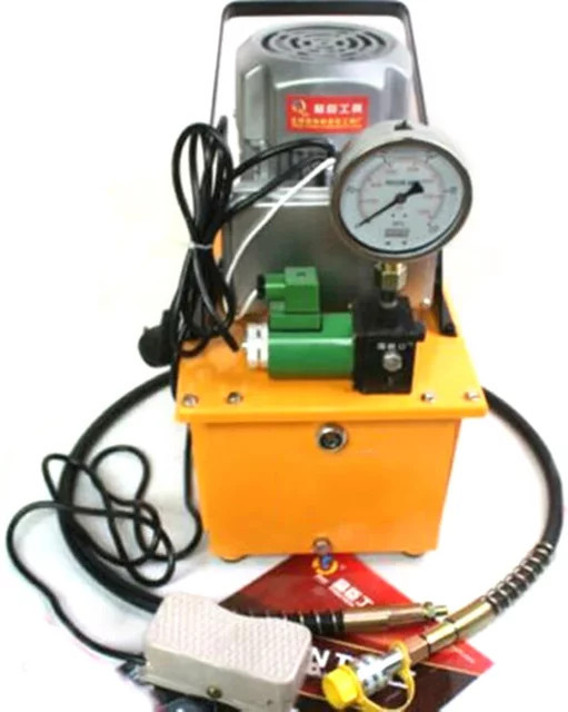 Bymaocar Elektrische Hydraulikpumpe mit Magnetventil, 750 W, 70 MPa 10000 PSI, 220 V industrielle Hydraulikeinheit - Bild 1