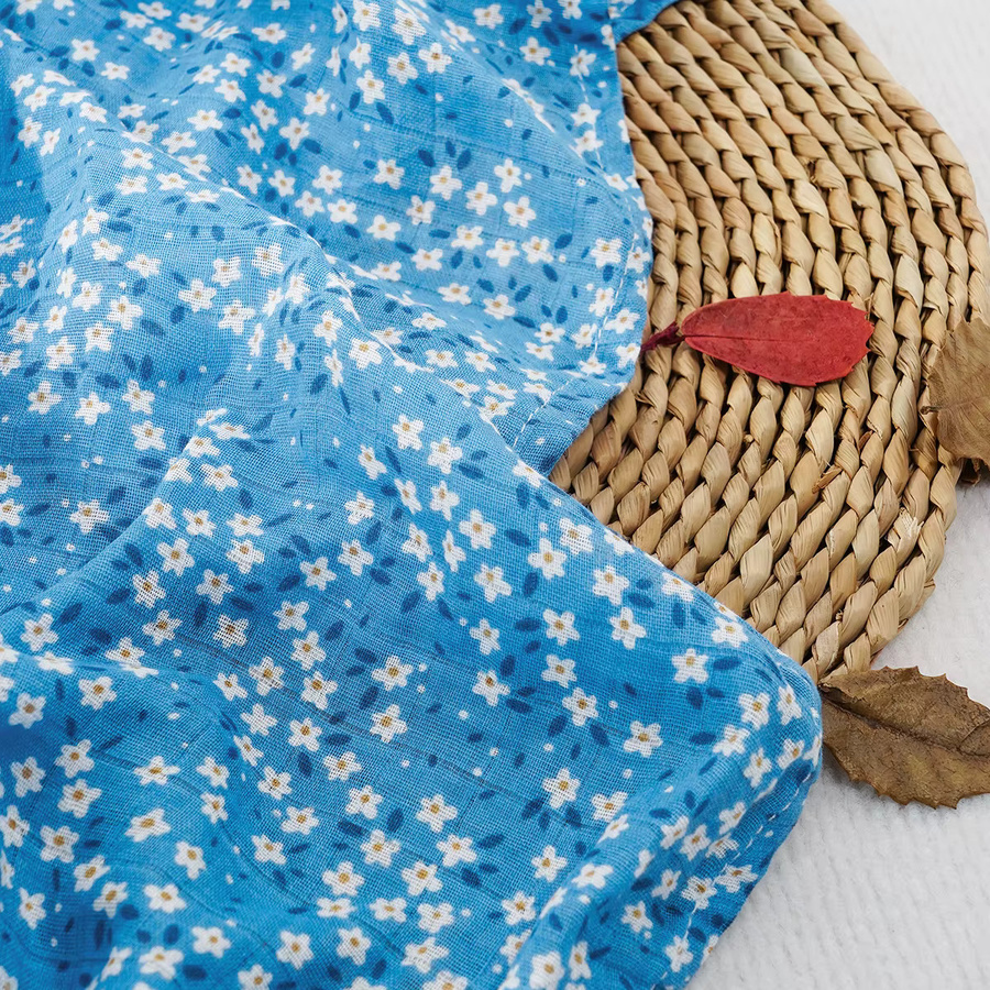 HappyFlute Baby Decke aus weicher Musselin Baumwolle mit niedlichem Muster, B/B: 120 x 110 cm - Bild 1