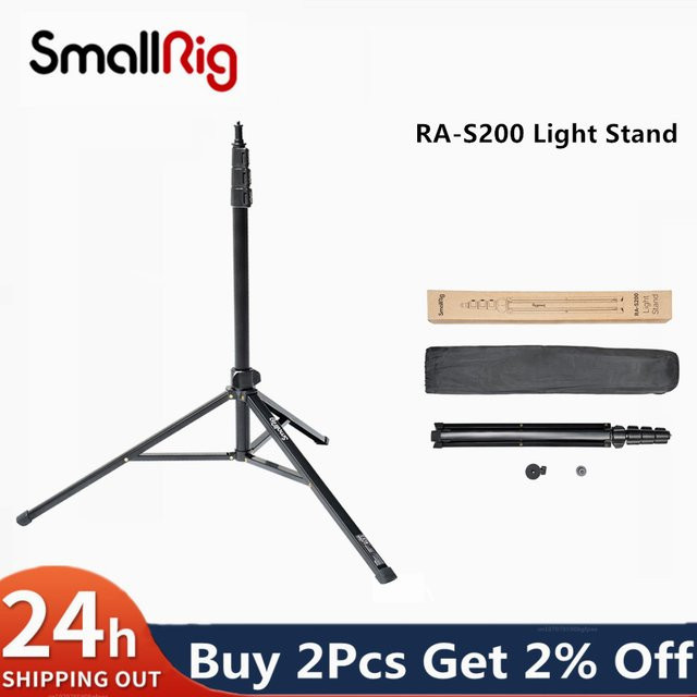 SmallRig RA-S200 Kamerastativ aus Aluminiumlegierung in Schwarz für Fotografie und Lichtstativ - Bild 1