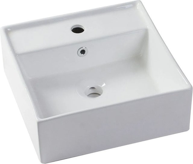 Vente-unique Aufsatzwaschbecken Verini aus Keramik in Weiß, Durchmesser: 41 cm - Bild 1