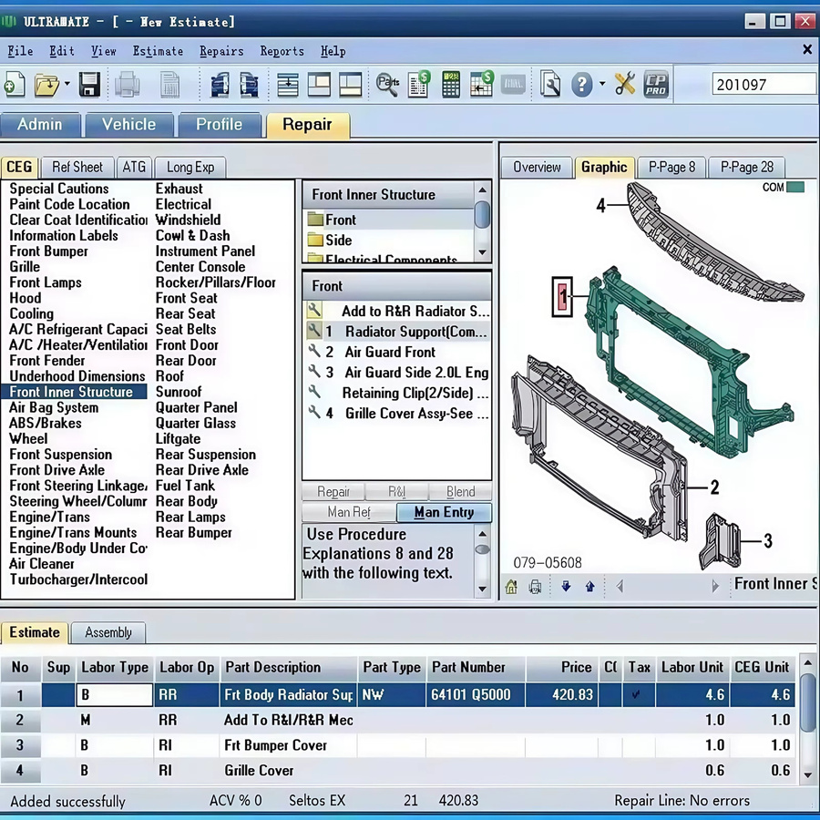 Mitchell Ultramate 7 Fortschrittliches Estimationssystem mit ECM Titanium 1.61 und Automotive Werkstattdaten - Bild 1