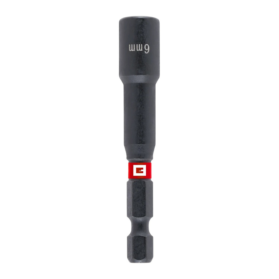 Einhell Impact Sechskant-Steckschlüssel mit 1/4 Zoll E 6.3 Schaft und 6 mm Bit in Rot-Schwarz aus Stahl - Bild 2